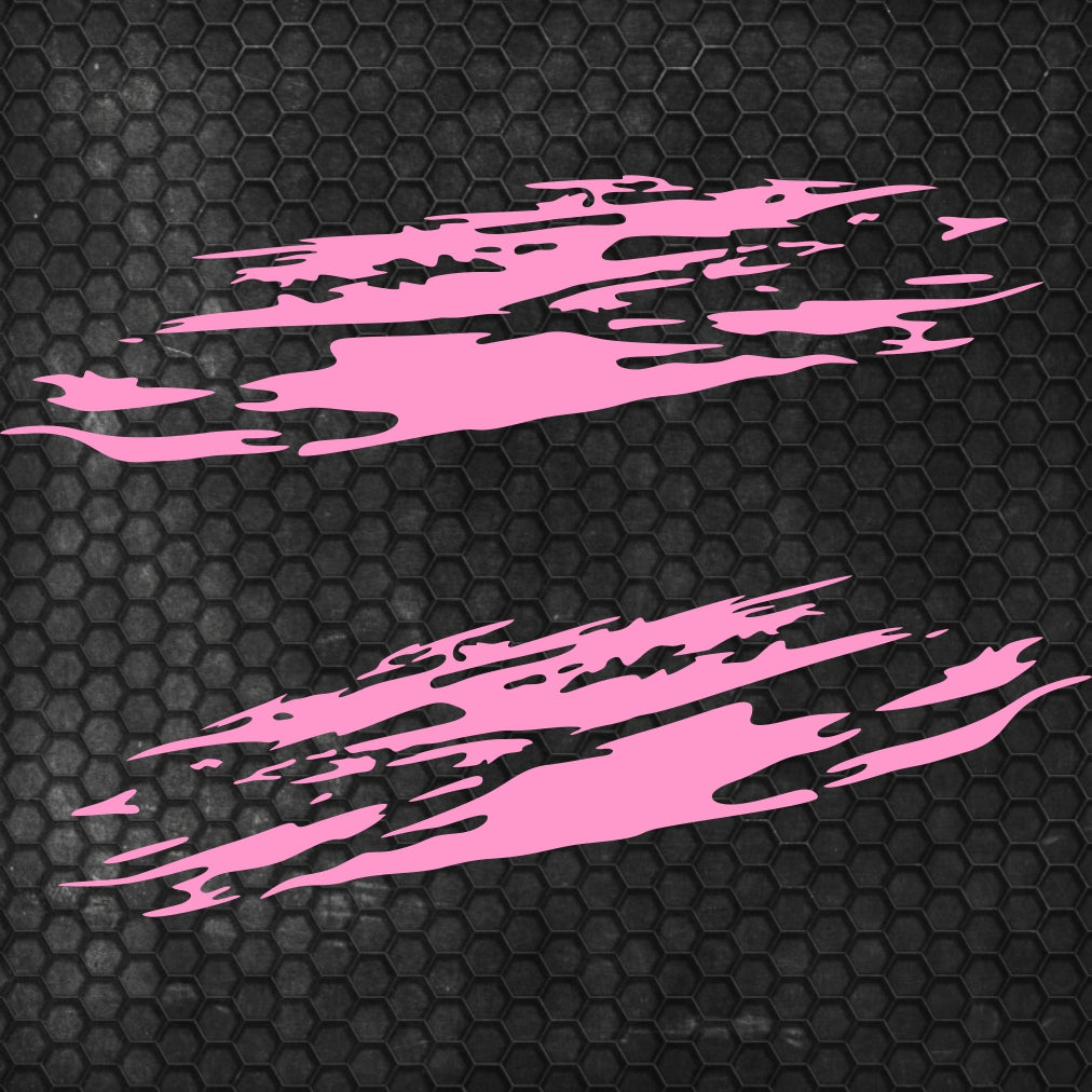 Set 2 Pcs Jerked Grounge Theme Decals Auto Sticker Graphics Both Sides Sports Splash Pattern Accessories Wrap Vinyl Decals | Auto Graphics