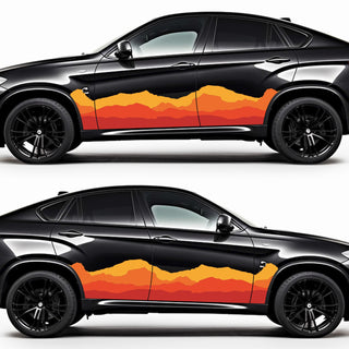 Retro Graphics Styles Curved Stripes Decals for Both Sides Car, Trucks, Vans and Caravan | Car Van Vintage Decor | Off Road Graphic Sticker