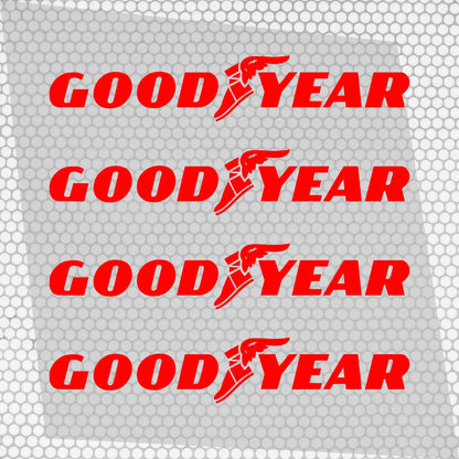 Set 4 HQ Goodyear Tyre Sponsor Vinyl Racing Motorsport Emblem Sticker Decals | Motorcycle Car Vehicle Emblem Decor Kit Racing wrap Adhesives Goodyear Cut vinyl Logo