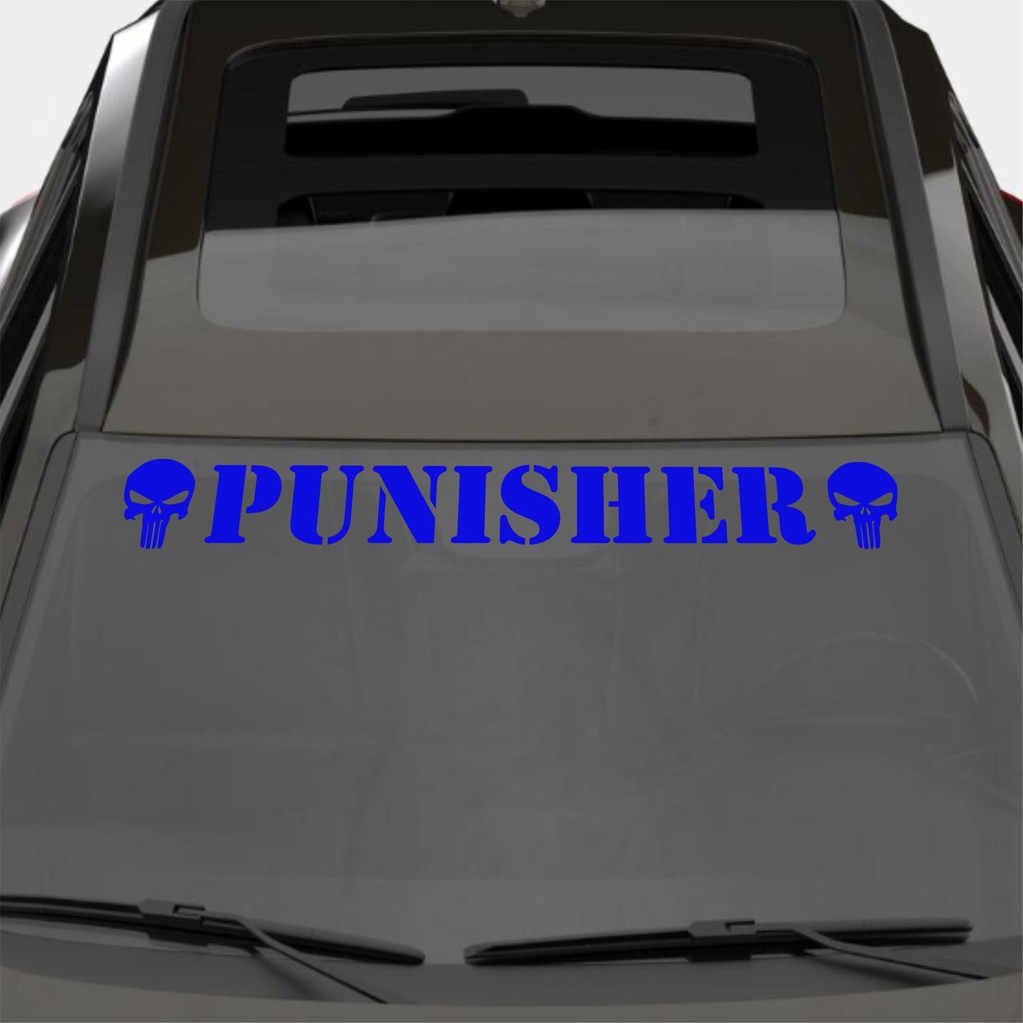 Windshield Punisher Front Car Window Sunstrip with Skulls Stickers Banner Decal Window Graphic | Stickers Motorsport Sunstrip Decor Kit