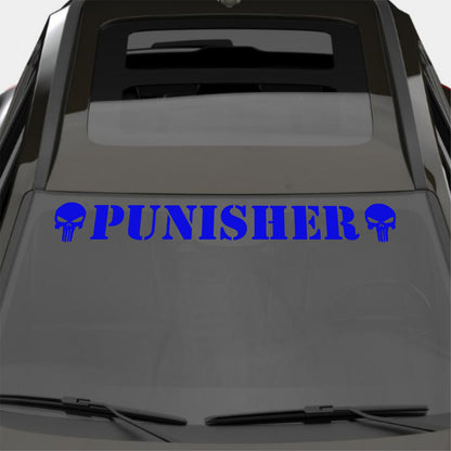 Windshield Punisher Front Car Window Sunstrip with Skulls Stickers Banner Decal Window Graphic | Stickers Motorsport Sunstrip Decor Kit