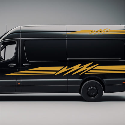 Set 4 Pcs Van Stripes Graphics for Caravan Graphics RV Horsebox Trailer Camper Van Body Decor Vinyl Decals | Motorhome Stripes Adhesive Set