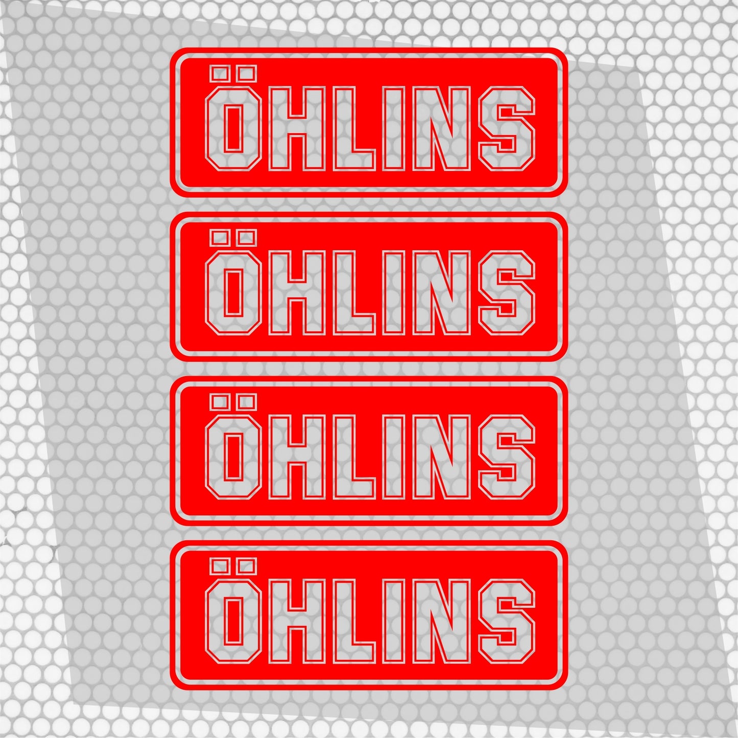 Set 4 Pcs Öhlins HQ Emblem Graphics Cut Stickers Sponsor Decals | Öhlins stickers cut from self-adhesive vinyl Öhlins wrap replacement decal