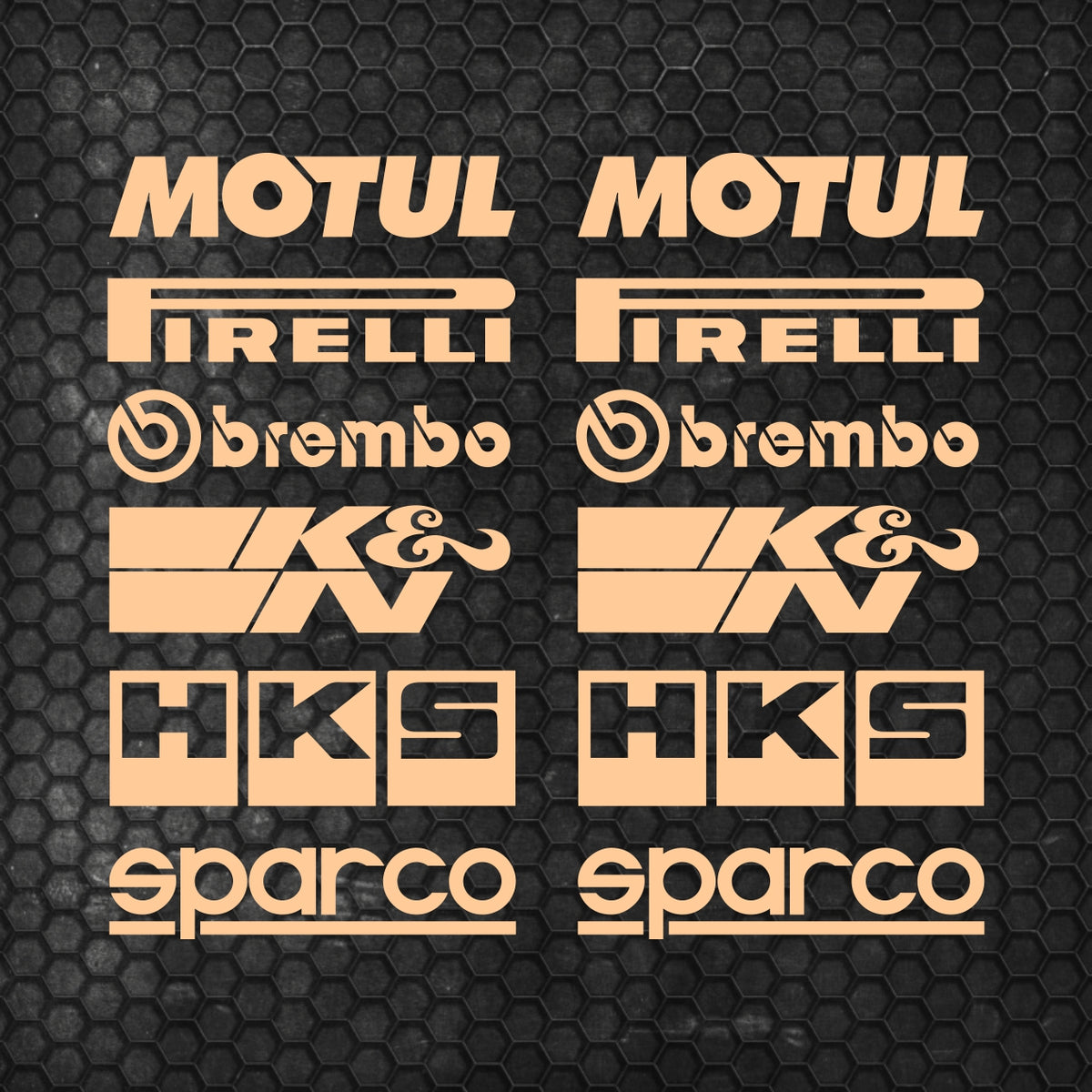 Set Both Sides Cut Emblem Graphics Sponsor Stickers Racing Brand Decal