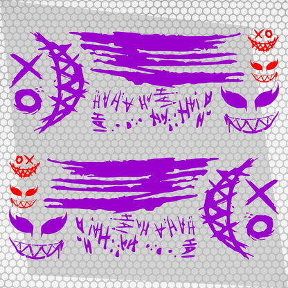 Set 2 Pcs JDM Decals Joker Car Sticker Graphics Both Sides Sports Style Scary Ahahah Pattern Accessories Wrap Vinyl Decals | Funny Graphics