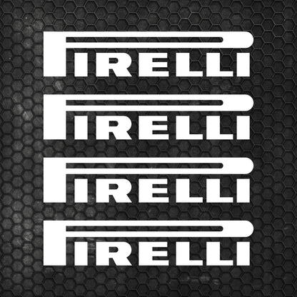 Set 4 HQ Pirelli Tyre Sponsor Vinyl Racing Motorsport Emblem Sticker Decals | Motorcycle Car Vehicle Emblem Decor Kit Racing wrap Adhesives Pirelli Cut vinyl Logo