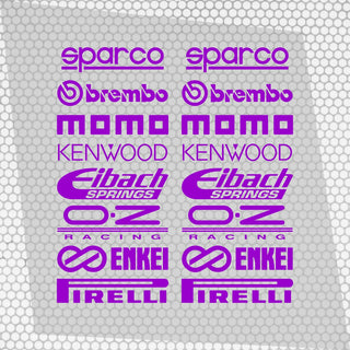 Set Cut Emblem Graphic Sponsor Stickes Racing Brand Decals