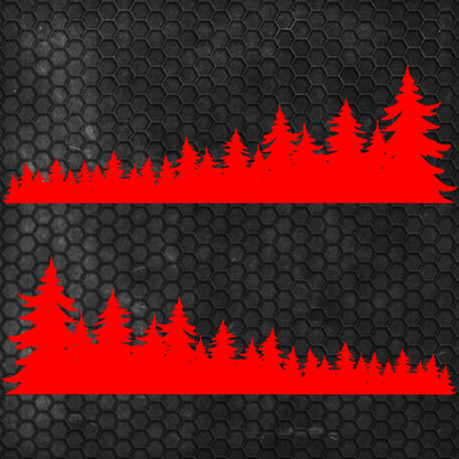 Set Forest Full of Trees Landscape Graphics Both Sides Stripes Decals. Nature Forest Car Camper Van Trailer Camping Offroad adhesive wrap