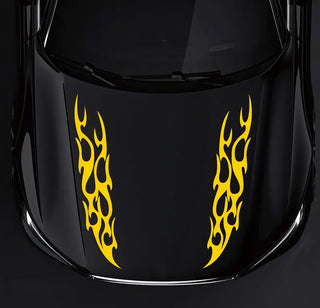 Set 2 Pcs Racing Flames Fire Decal Hood Decals