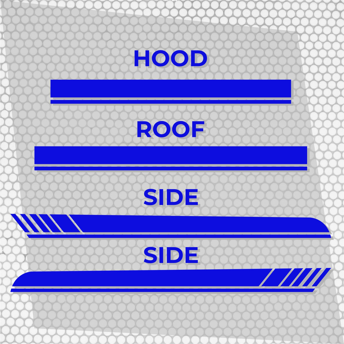 Set 4 Pcs Car Sides + Hood + Roof Sport Sport Stripes Graphics Decals. Universal Stripes Decal Graphics Kit, Decor Racing Stickers adhesives