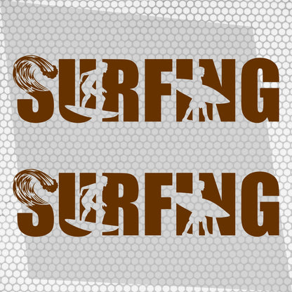Set Car Van Surf Adventure Edition Graphics Both Sides Summer Sport Decals. Sea Waves Van adhesives, Color Stripes Adhesives Campervan Truck
