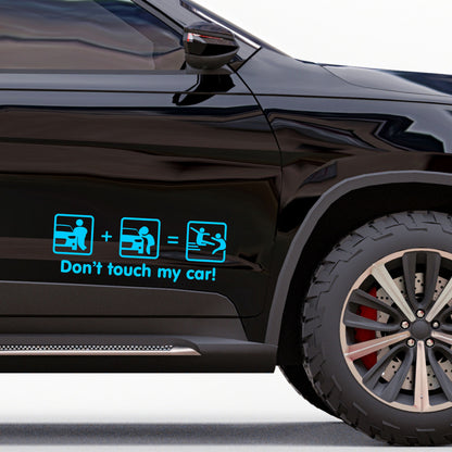 Set 2 Pcs Dont Touch My Car! Funny Vinyl Sticker Decals Both Sides Rear or Front Stickers decor Car Cover Sticker DIY Auto | Funny Graphics