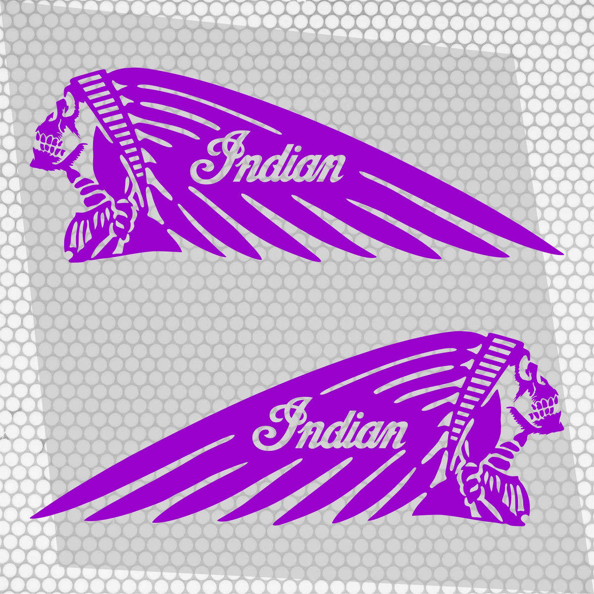 Set 2 Pcs Emblem Vehicle Motorcycle Stickers Indian Skull