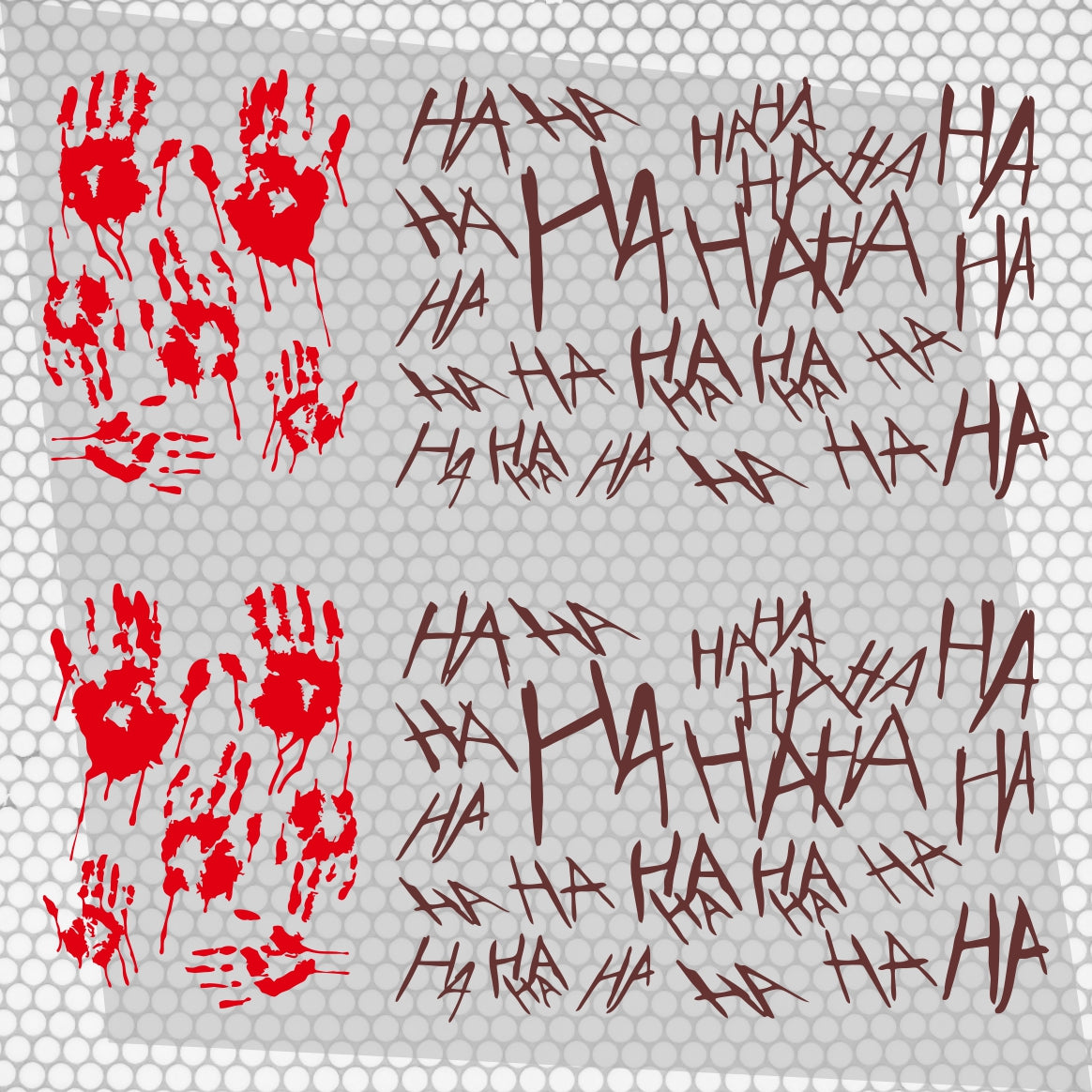 Set 2 Pcs JDM Scary Ahahah with Bloody Hands Sticker Motorbike