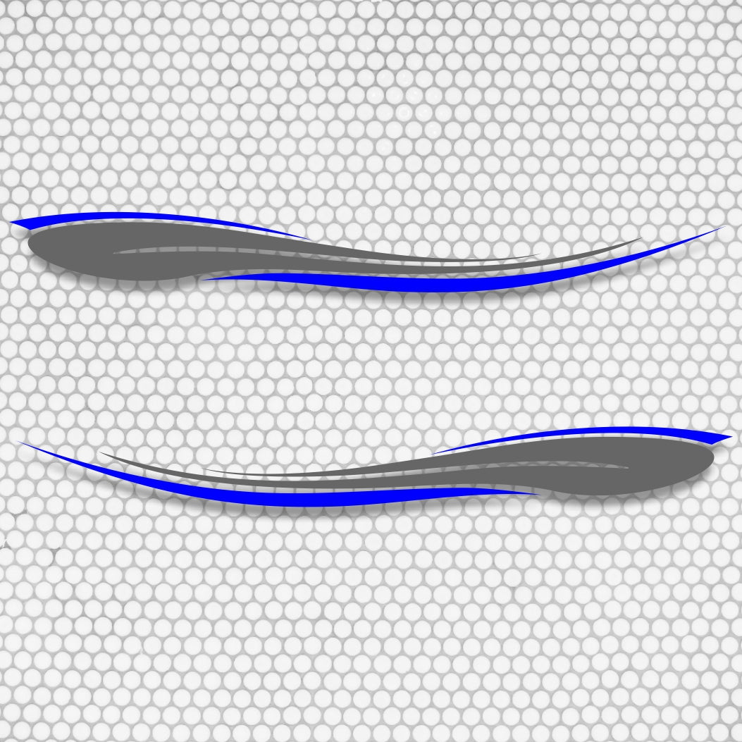 Set 2 Pcs Vehicle Stripes Auto Graphics Car RV Trailer Truck Boat Accent Stripe Both Sides Decals | Van Stripes Sides vinyl Decor adhesives