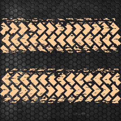 Kit 2 Pcs Factory Crafts Tire Tracks Graphics Both Sides Decal Wrap | For All Offroad 4x4, Car, Van Motorsport Decals | Crafts Tire Stickers