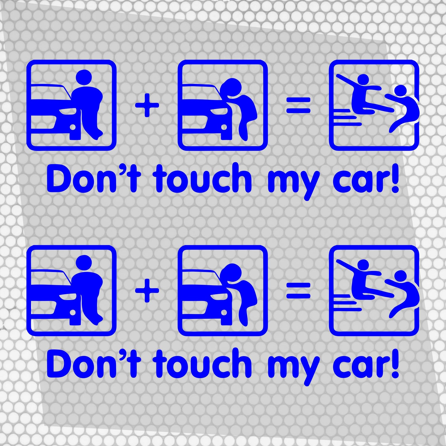 Set 2 Pcs Dont Touch My Car! Funny Vinyl Sticker Decals Both Sides Rear or Front Stickers decor Car Cover Sticker DIY Auto | Funny Graphics