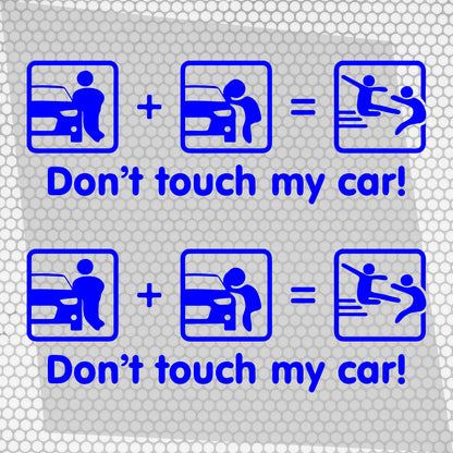 Set 2 Pcs Dont Touch My Car! Funny Vinyl Sticker Decals Both Sides Rear or Front Stickers decor Car Cover Sticker DIY Auto | Funny Graphics
