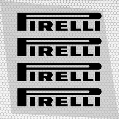 Set 4 HQ Pirelli Tyre Sponsor Vinyl Racing Motorsport Emblem Sticker Decals | Motorcycle Car Vehicle Emblem Decor Kit Racing wrap Adhesives Pirelli Cut vinyl Logo