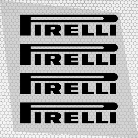 Set 4 HQ Pirelli Tyre Sponsor Vinyl Racing Motorsport Emblem Sticker Decals | Motorcycle Car Vehicle Emblem Decor Kit Racing wrap Adhesives Pirelli Cut vinyl Logo