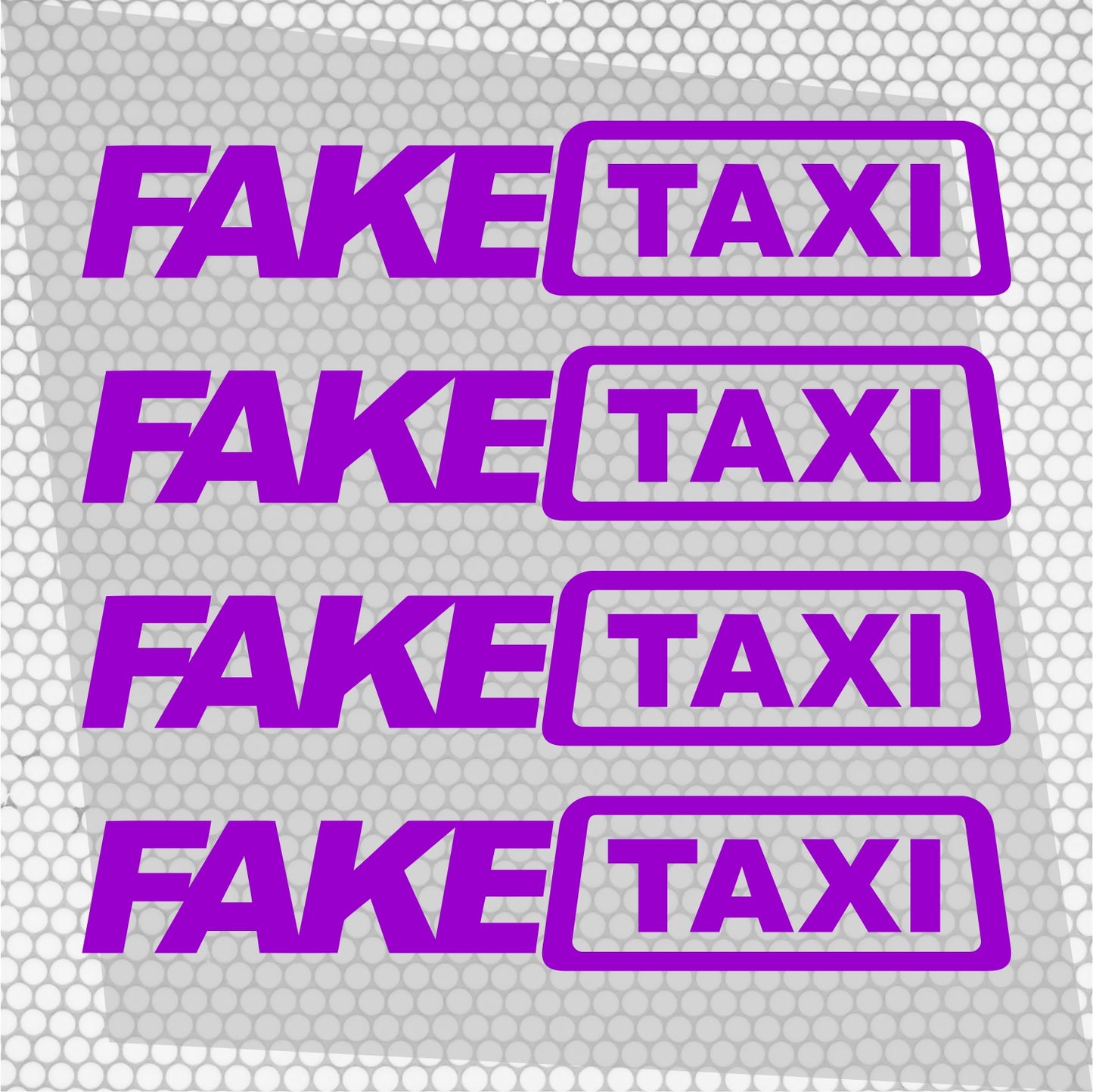 Set 4 Pcs Funny Fake Taxi HQ Graphics Cut Stickers vinyl Decals | FAKE TAXI Car Auto Sticker FakeTaxi Decal No Background replacement decal