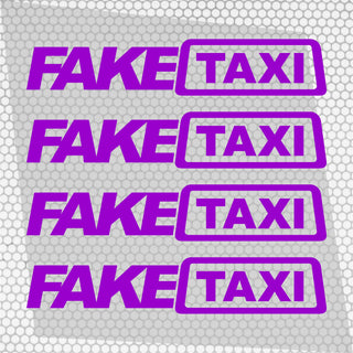 Set 4 Pcs Funny Fake Taxi Graphics Cut Stickers