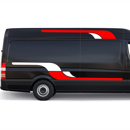 Set 4 Pcs Vehicle Stripes Graphics Car Van RV Trailer Truck Boat Accent Stripe Both Sides Decals | Camper Van Stripes vinyl Decor adhesives