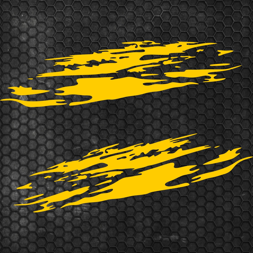 Set 2 Pcs Jerked Grounge Theme Decals Auto Sticker Graphics Both Sides Sports Splash Pattern Accessories Wrap Vinyl Decals | Auto Graphics