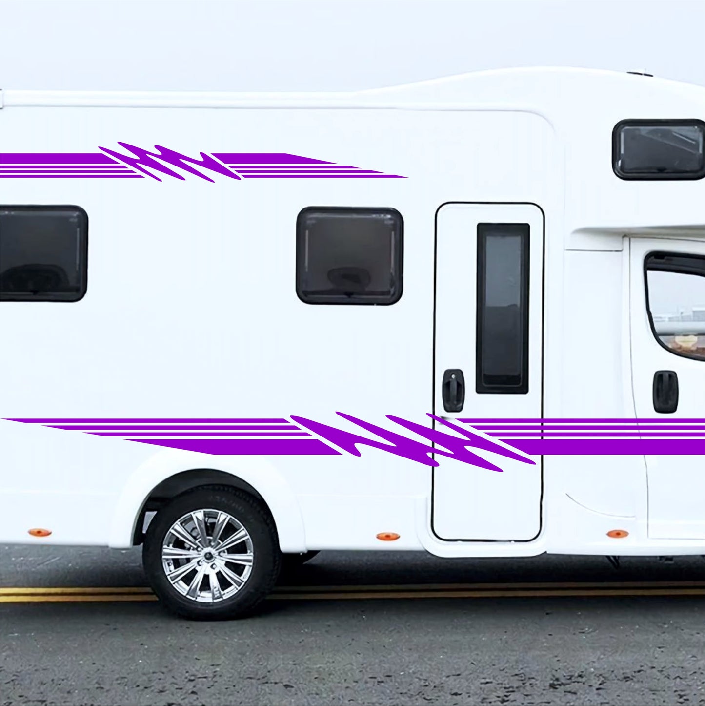Set 4 Pcs Van Stripes Graphics for Caravan Graphics RV Horsebox Trailer Camper Van Body Decor Vinyl Decals | Motorhome Stripes Adhesive Set