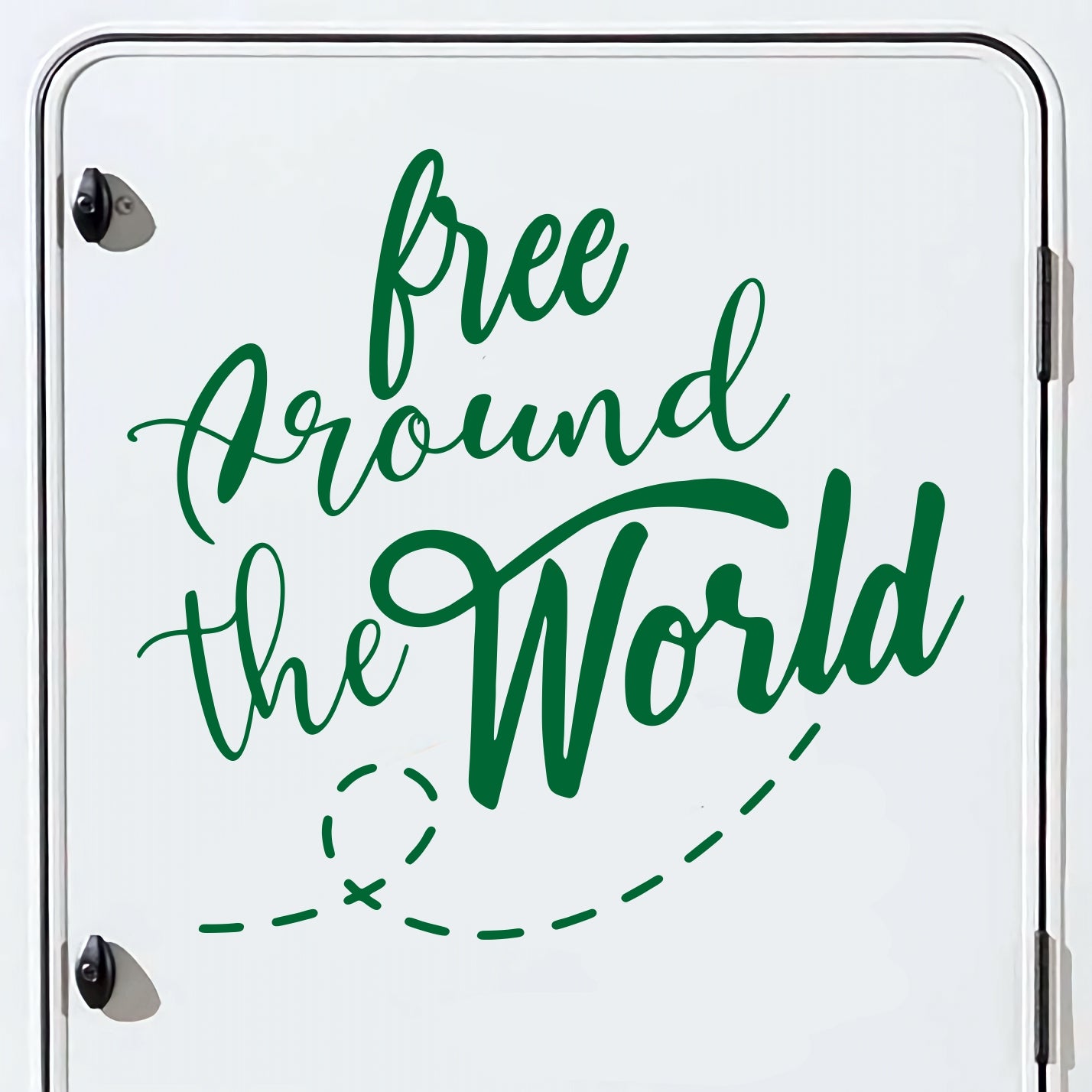 Set 2 Pcs Free Around the World Graphics Decals both sides | Camper Van Caravan Car Quote Decor Decals Kit | Motorhome Adhesive Decor Vinyl