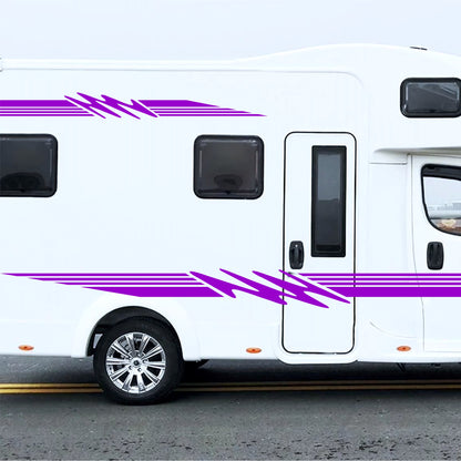 Set 4 Pcs Van Stripes Graphics for Caravan Graphics RV Horsebox Trailer Camper Van Body Decor Vinyl Decals | Motorhome Stripes Adhesive Set