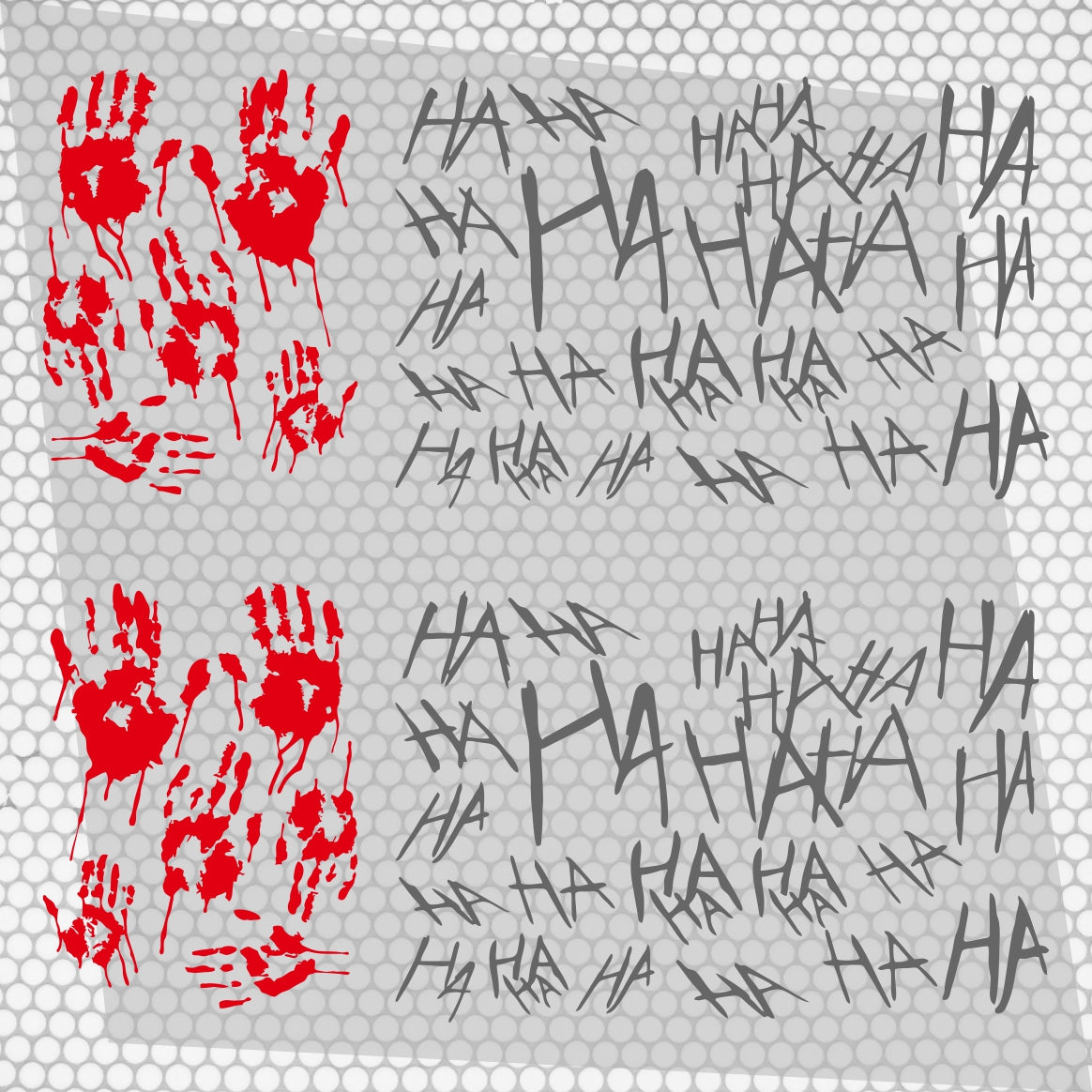 Set 2 Pcs JDM Scary Ahahah with Bloody Hands Sticker Motorbike