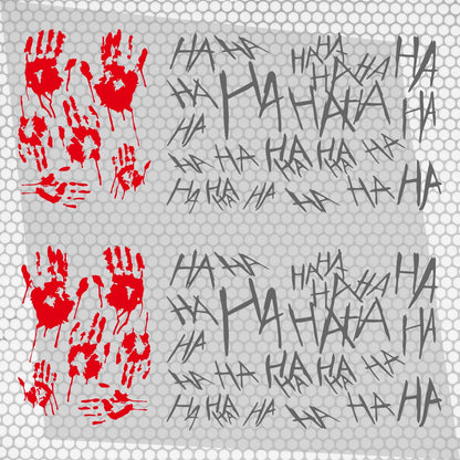 Set 2 Pcs JDM Scary Ahahah with Bloody Hands Sticker Motorbike