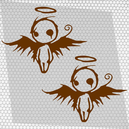 2 Pcs Sad Emo Angel Decal Sticker | Scary Angel Graphic Decal for Window, Vinyl Car Truck Van | Funny Stickers decor Angel Cover Adhesive wrap
