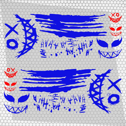 Set 2 Pcs JDM Decals Joker Car Sticker Graphics Both Sides Sports Style Scary Ahahah Pattern Accessories Wrap Vinyl Decals | Funny Graphics