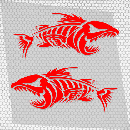 Set 2 Pcs Boat Furious Scary Fish Stickers Boat Body Decal Cruise
