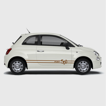 Set 2 Pcs Fiat 500 Stripes Graphics Decals for Both Sides Sticker Decals | Sport Stripes Vinyl Adhesives Fiat 500 vehicle wrap decor