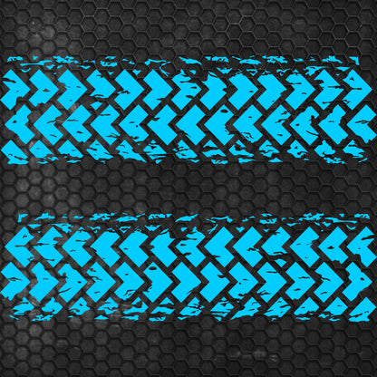 Kit 2 Pcs Factory Crafts Tire Tracks Graphics Both Sides Decal Wrap | For All Offroad 4x4, Car, Van Motorsport Decals | Crafts Tire Stickers