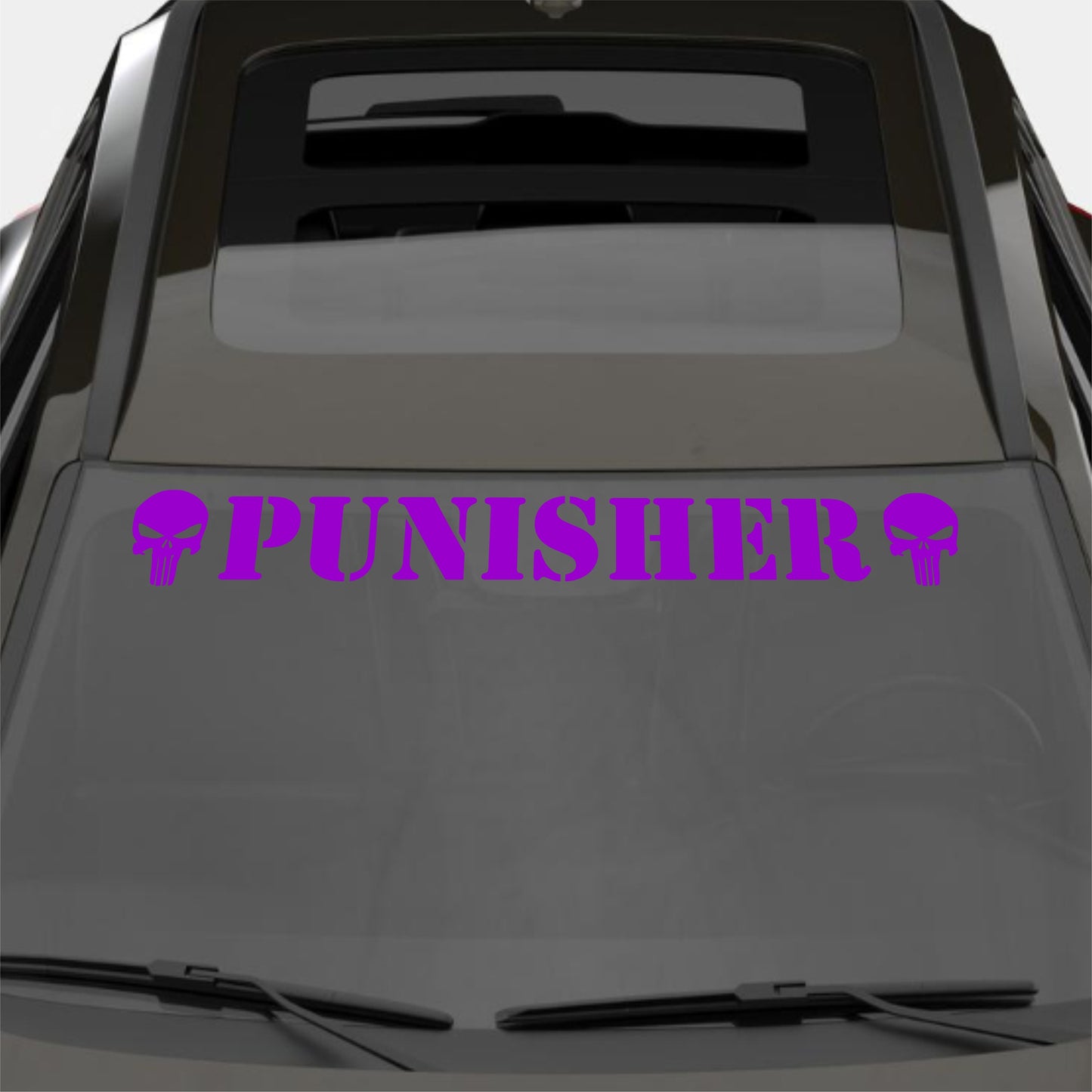 Windshield Punisher Front Car Window Sunstrip with Skulls Stickers Banner Decal Window Graphic | Stickers Motorsport Sunstrip Decor Kit