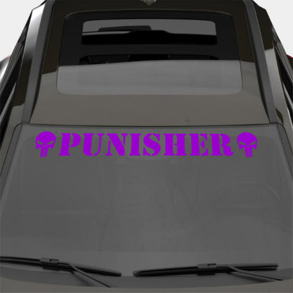 Windshield Punisher Front Car Window Sunstrip with Skulls Stickers Banner Decal Window Graphic | Stickers Motorsport Sunstrip Decor Kit
