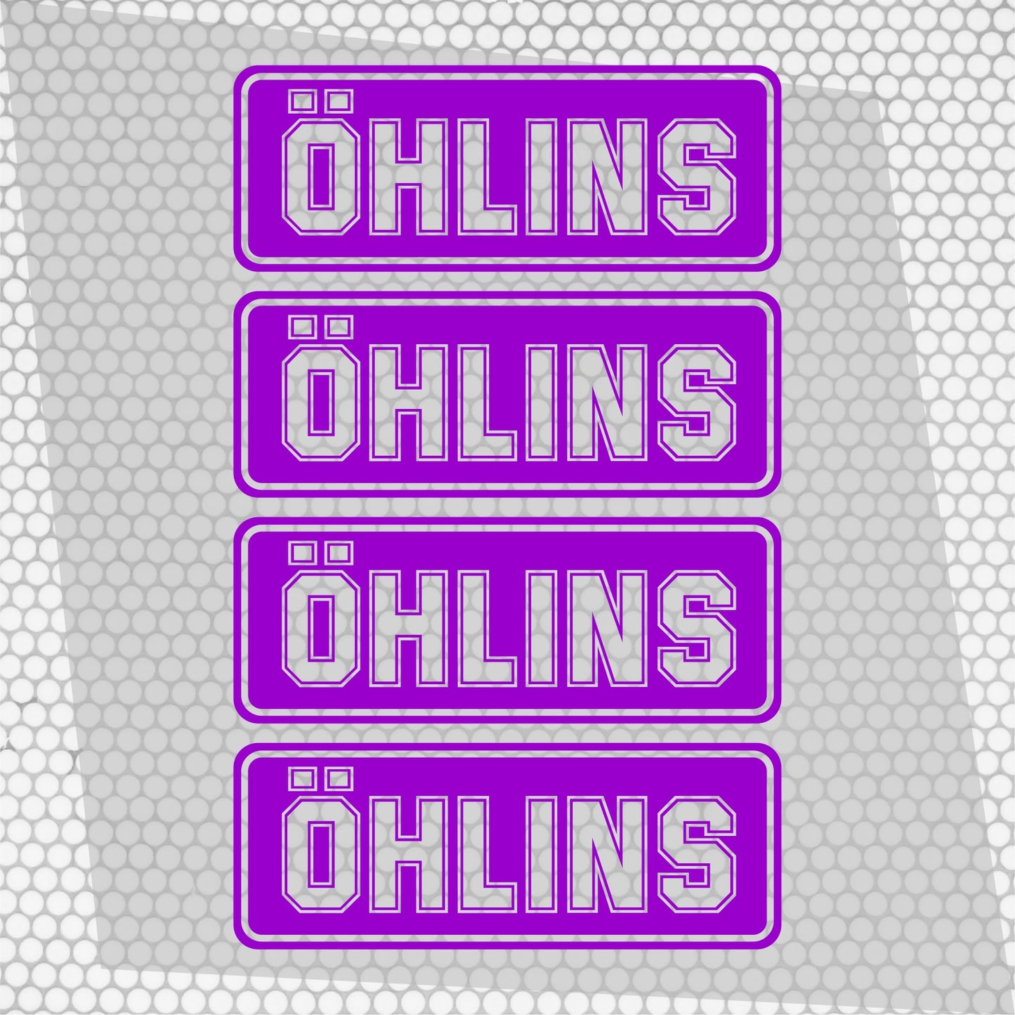 Set 4 Pcs Öhlins HQ Emblem Graphics Cut Stickers Sponsor Decals | Öhlins stickers cut from self-adhesive vinyl Öhlins wrap replacement decal