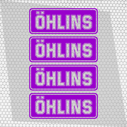 Set 4 Pcs Öhlins HQ Emblem Graphics Cut Stickers Sponsor Decals | Öhlins stickers cut from self-adhesive vinyl Öhlins wrap replacement decal