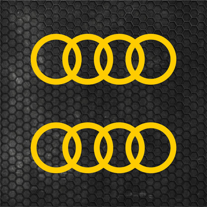 Set 2 Pcs Audi Emblem Graphic Decal Sticker | Premium kit 2 Audi Car Logos Motorsport Decals