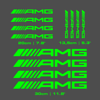 Set 12 Pcs AMG Sticker Decals | Mercedes Benz AMG Decal Racing Sport Sticker Emblem Logo Decor