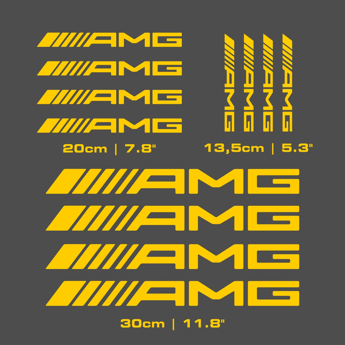 Set 12 Pcs AMG Sticker Decals | Mercedes Benz AMG Decal Racing Sport Sticker Emblem Logo Decor