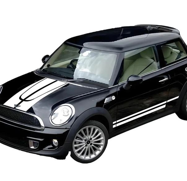 Set 4 Pcs Hood Tailgate Stripe Graphics Mini Cooper and Both sides Stripes | Car Hood and Sides Stripes Graphics Sticker Universal Vehicle