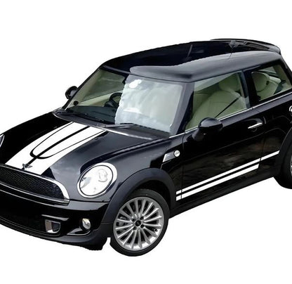Set 4 Pcs Hood Tailgate Stripe Graphics Mini Cooper and Both sides Stripes | Car Hood and Sides Stripes Graphics Sticker Universal Vehicle