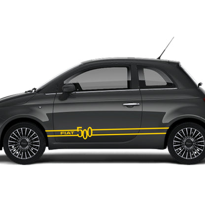 Set 2 Pcs Fiat 500 Stripes Graphics Decals for Both Sides Sticker Decals | Sport Stripes Vinyl Adhesives Fiat 500 vehicle wrap decor