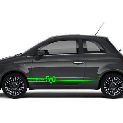 Set 2 Pcs Fiat 500 Stripes Graphics Decals for Both Sides Sticker Decals | Sport Stripes Vinyl Adhesives Fiat 500 vehicle wrap decor