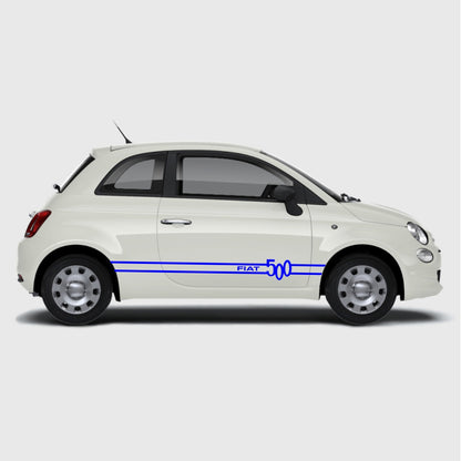 Set 2 Pcs Fiat 500 Stripes Graphics Decals for Both Sides Sticker Decals | Sport Stripes Vinyl Adhesives Fiat 500 vehicle wrap decor